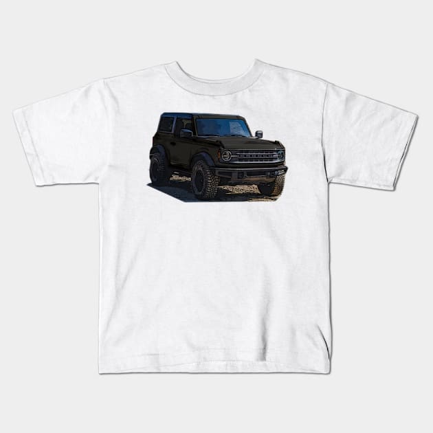 2021 Carbonized Gray Ford Bronco 2 Door Kids T-Shirt by Woreth